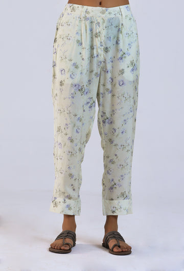 Off White Viscose Cotton Pant